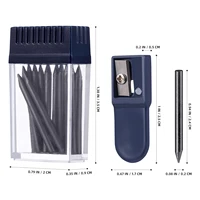 1 Set 2mm Compass Core Replacement Pencil Lead Stationery with Pencil Sharpener for Students Drafting Tools Compasses Tool 2