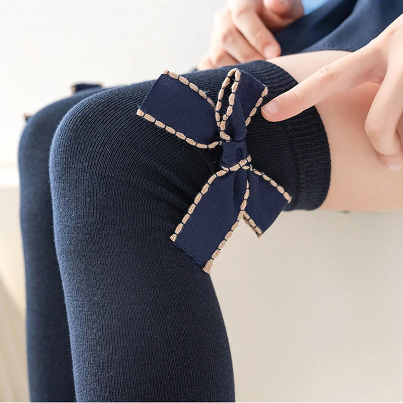 Lolita Kids Girls Stocking Sock Princess Bow Knee High Long Sock for Children Girl Korean Soft Cotton Spring Autumn School Socks
