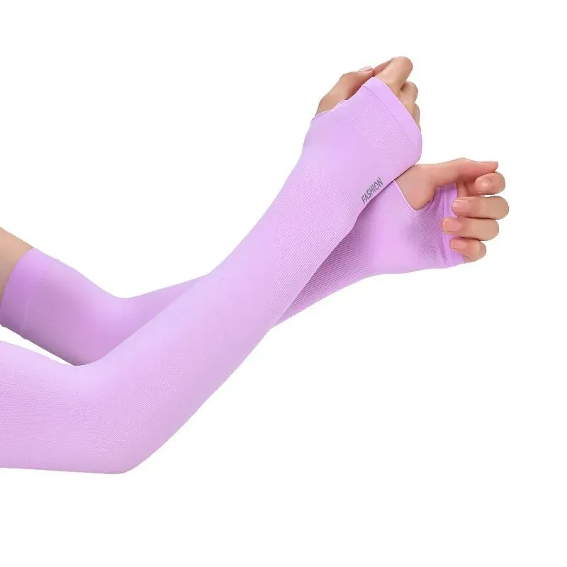 Sun Protection Arm Sleeves Outdoor Arm Sleeves Ice Fabric Breathable Quick Dry Running Sportswear Sun UV Protection Long Arm Cover Cycling Sleeves