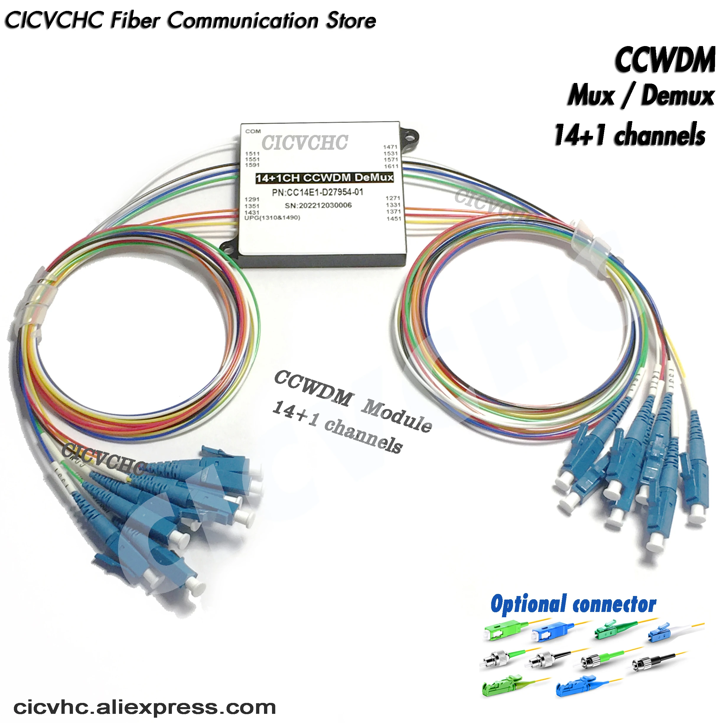 CCWDM module 14+1 Channel with Free-space Compact CWDM Mux/Demux with LC, SC, FC connector