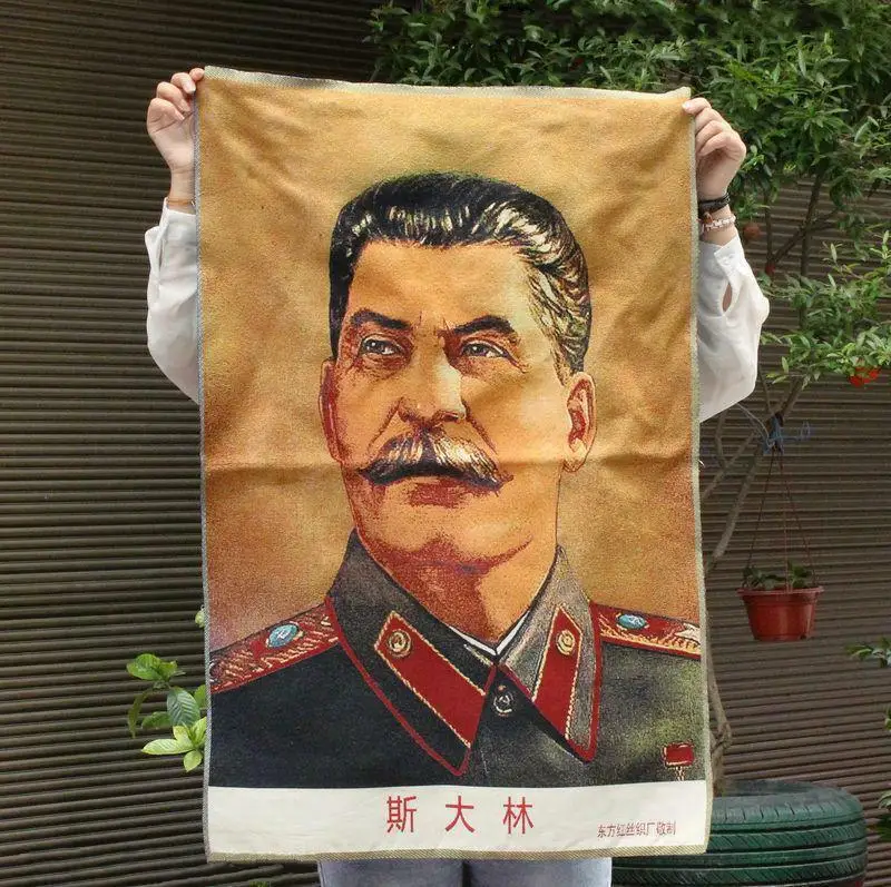 

36-дюймовая китайская шелковая ткань США Политический лидер Сталин Фотообои
