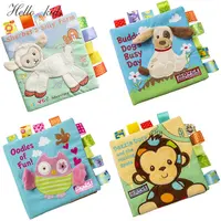 Cribe Baby Rattles Toys Animals Recognize Soft Cloth Book For Babies Story Baby Book Infant Educational Develop Toys 0 24 Months 1