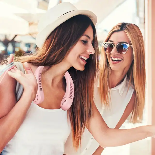 Személyes Nyaki Ventilátor Levél Nélküli Hűtő Nyak 360 Fokos Forgó Zseb 3 Állítható Sebességgel Alacsony Zajszintű Kialakítás - Image 4