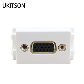 15 핀 VGA 슬롯 소켓 PC 키트 암-암 미니 젠더 체인저 모듈 어댑터, 컴퓨터 노트북 벽면 콘센트 페이스 플레이트