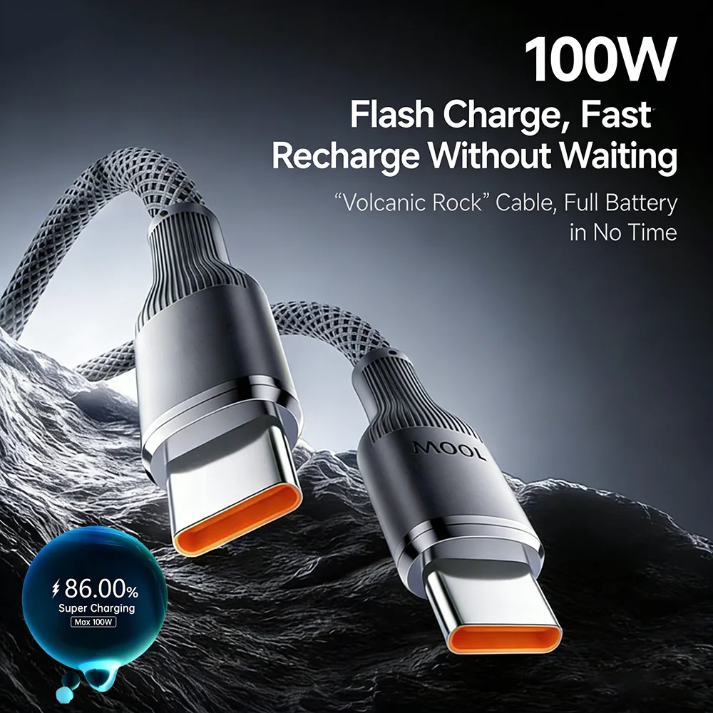 100W Fast Charging High-Speed Data Cable USB A/Type C