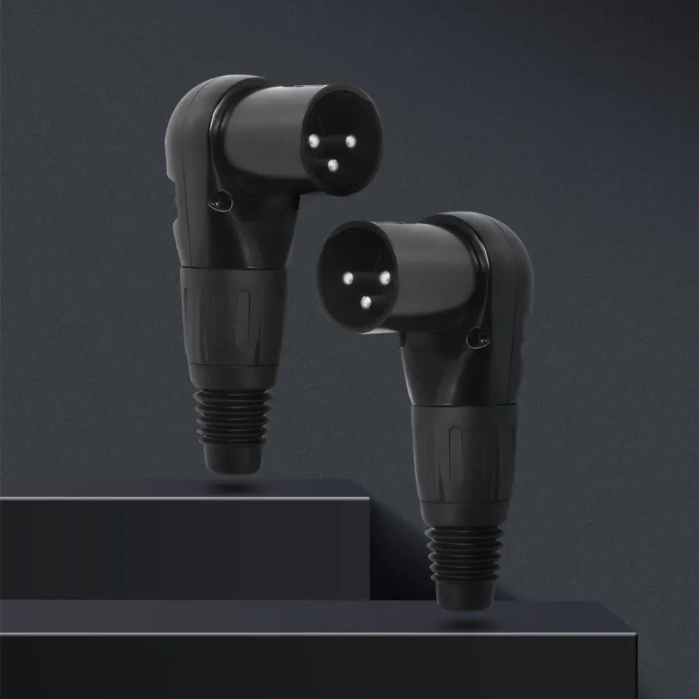 3Pin Male Female Micphone Plug Audio Cable Connector Right Angle 90 Degree Audio Wire Connector for DIY XLR Audio Cable