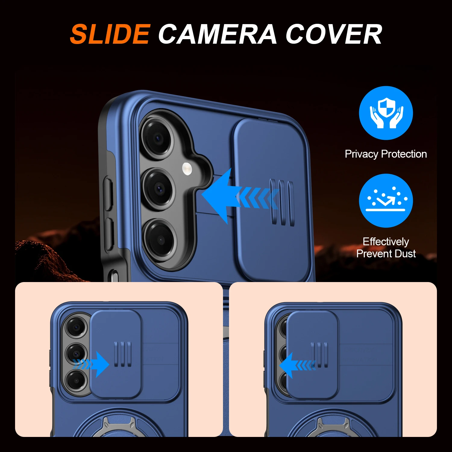 360° Rotating Shockproof Magnetic Stand Phone Case with Enhanced Protection