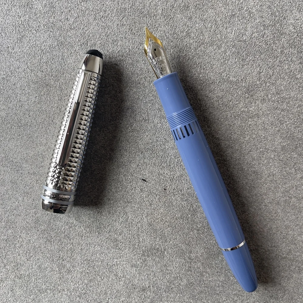 Penna Da 2023 Mb Monte Mesterbloccato 149 Blu Argento Clip Blacne Inchiostro Fontana Penne Di Piume Per Scrivere Regalo Con Numero Di Serie