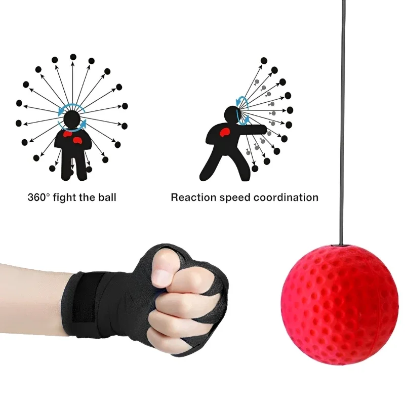 1PC Head-Mounted MMA Boxing Speed Ball &ndash; PU Punching Bag for Sanda Training Hand-Eye Coordination Muay Thai Home Gym and Fitness