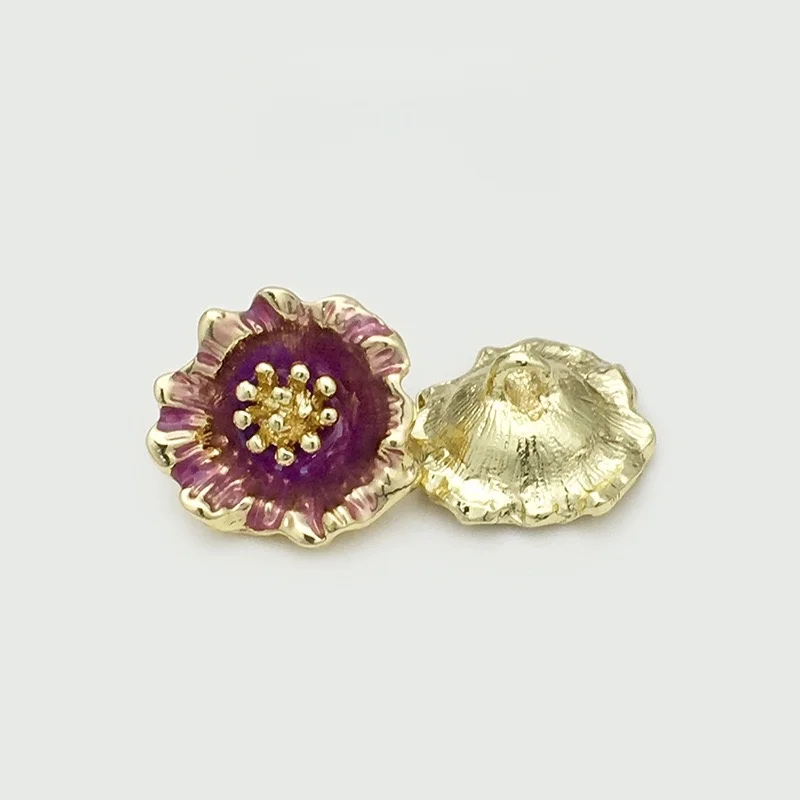 10pcs 19mm 빈티지 레트로 불규칙한 꽃 금속 단추 DIY 봉제 패션 스웨터 코트 청바지 드레스 단추 도매