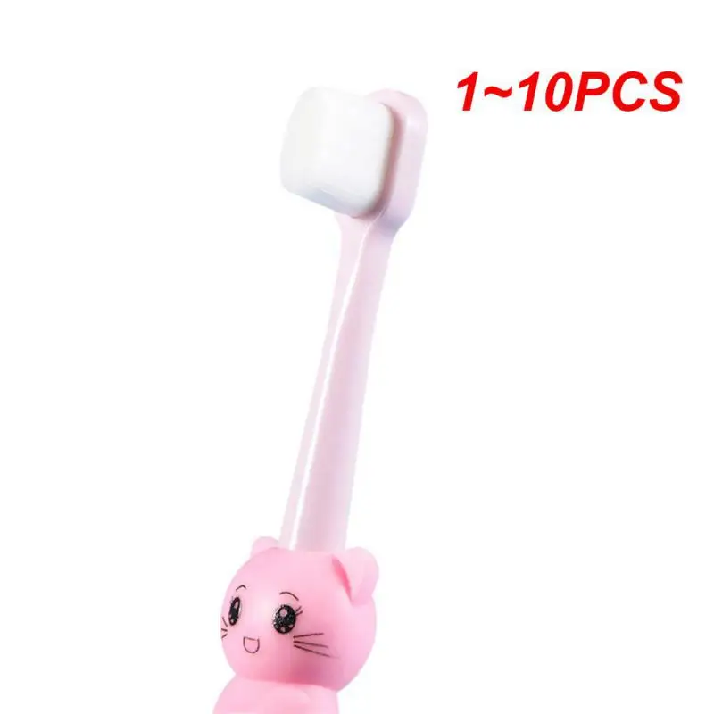 

1~10PCS Children's Toothbrush Cartoon Soft-bristled Children's Toothbrush 1-2 Years Old Baby Small-headed Cat Soft-bristled