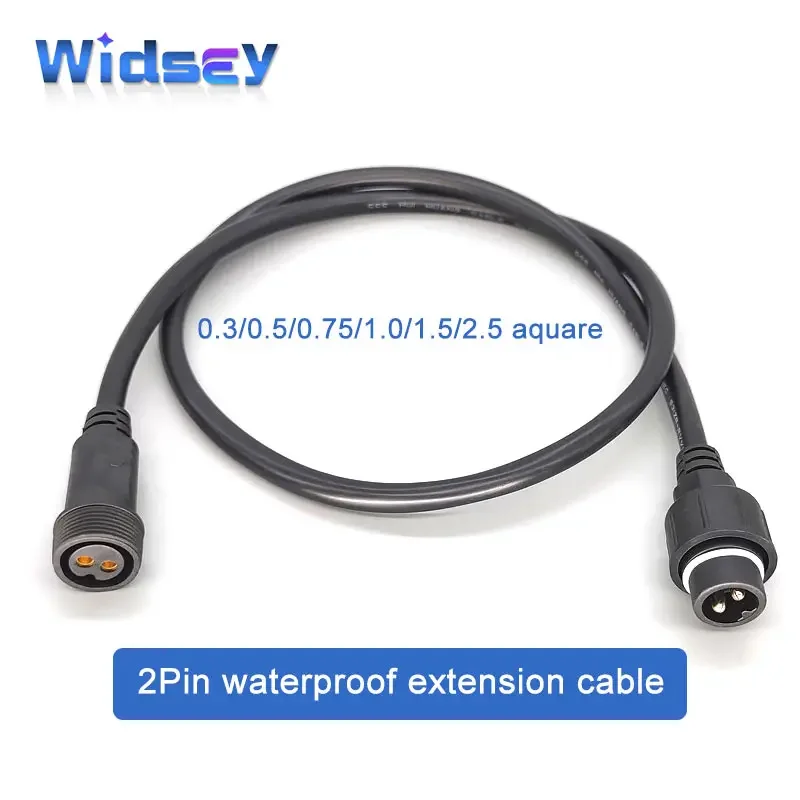 

2Pin Waterproof Plug Extension Cable Male To Female 0.3/0.5/0.75/1.0/1.5/2.5 Square Outdoors LED Connector 10M Lamp Power Cord
