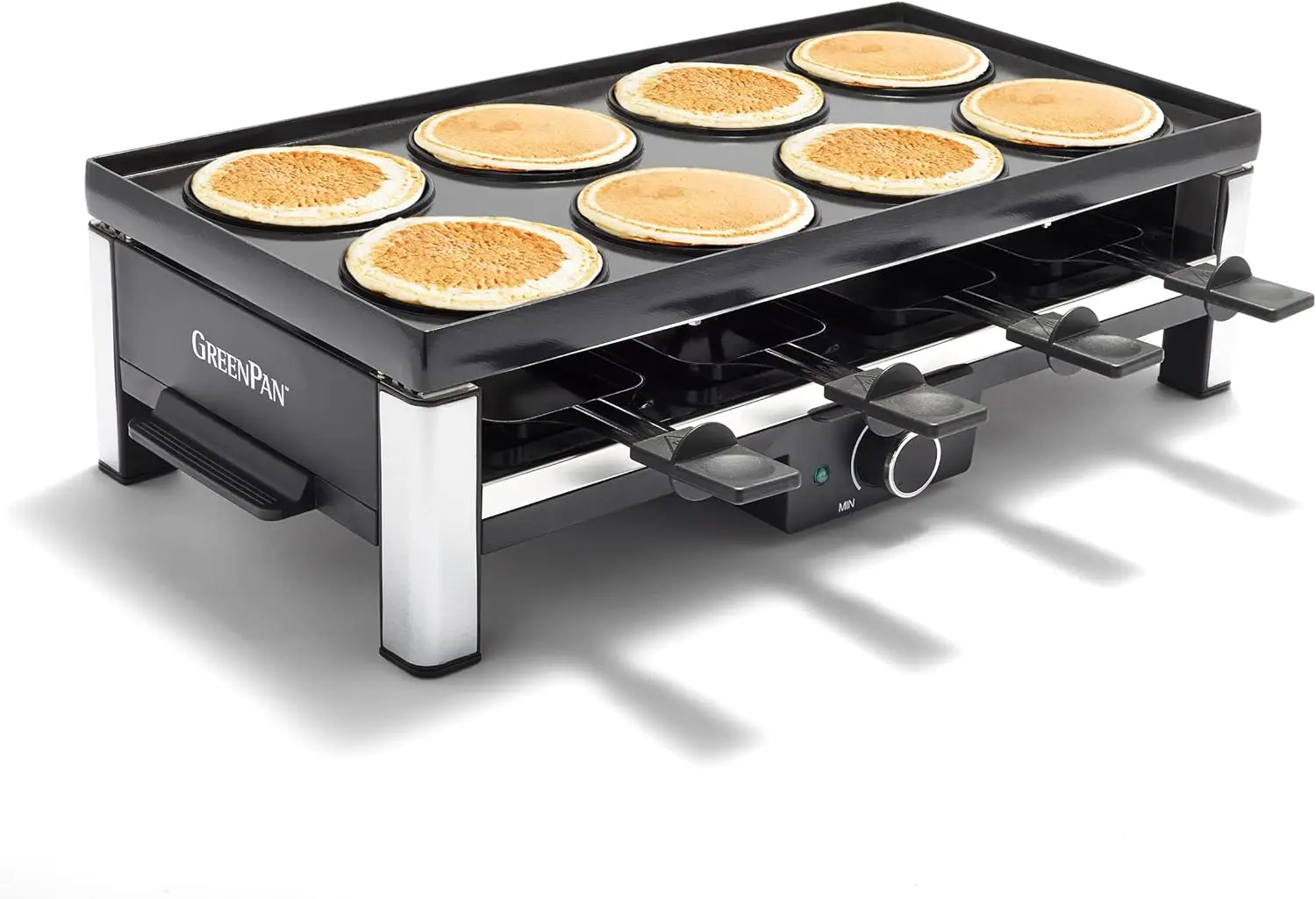 

Healthy Ceramic Nonstick, 3-in-1 Reversible Grill, Griddle & Raclette, PFAS-Free, Serves up to 8 People for Parties &Fam Hydroge