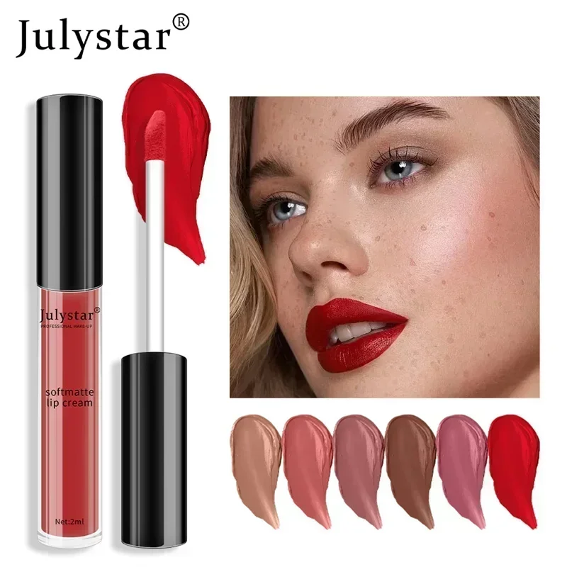 1pc Waterproof Liquid Lipsticks Lip Makeup Matte Velvet Lipstick Lip Gloss Red Sexy Cosmetic 6 Colors Long Lasting Lip Glaze 4