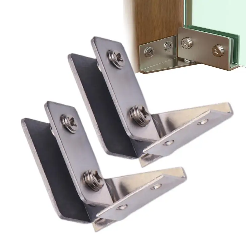 Glass Door Hinge Without Drilling Shower Door Hinges Cabinet Side Mounted Frameless Glass Hinge For Bathroom Kitchen 2pcs stainless steel hinges,door hinges