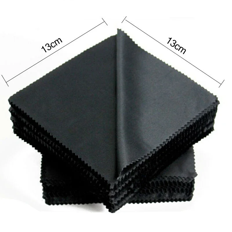 

20/100 pcs lot Black Microfiber Sunglasses Eyeglasses Cleaning Cloth 13*13cm Glasses Eyewear Clean Lens Cloth Accessories