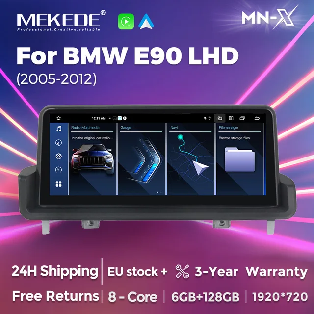 MEKEDE 8 Core Android 14 pour BMW série 3 E90 E91 E92 E93 2005-2012 autoradio lecteur multimédia sans fil CarPlay Auto tout-en-un 1