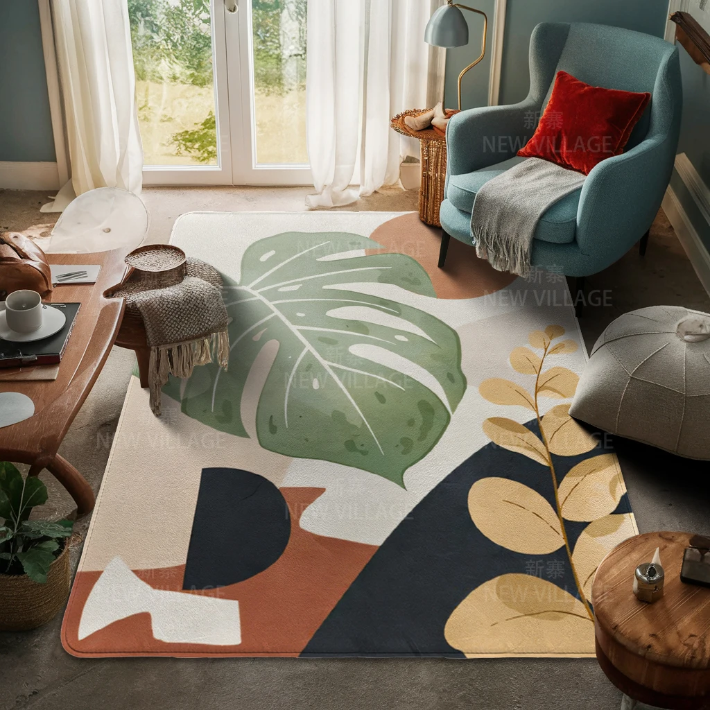 Living room floor mats carpet family door mat modern Nordic style room bathroom feet non-slip kitchen Morandi abstract ins