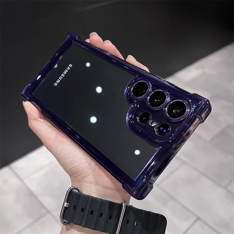 حافظة فاخرة شفافة مضادة للصدمات لهاتف سامسونج جالا...