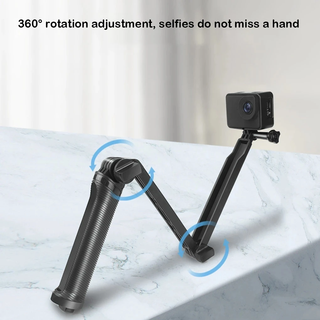 GoPro Hero 10 9 용 액션 카메라 셀카봉, 360 ° 회전 조절 삼각대 확장 막대 접이식 모노 포드 셀프 타이머