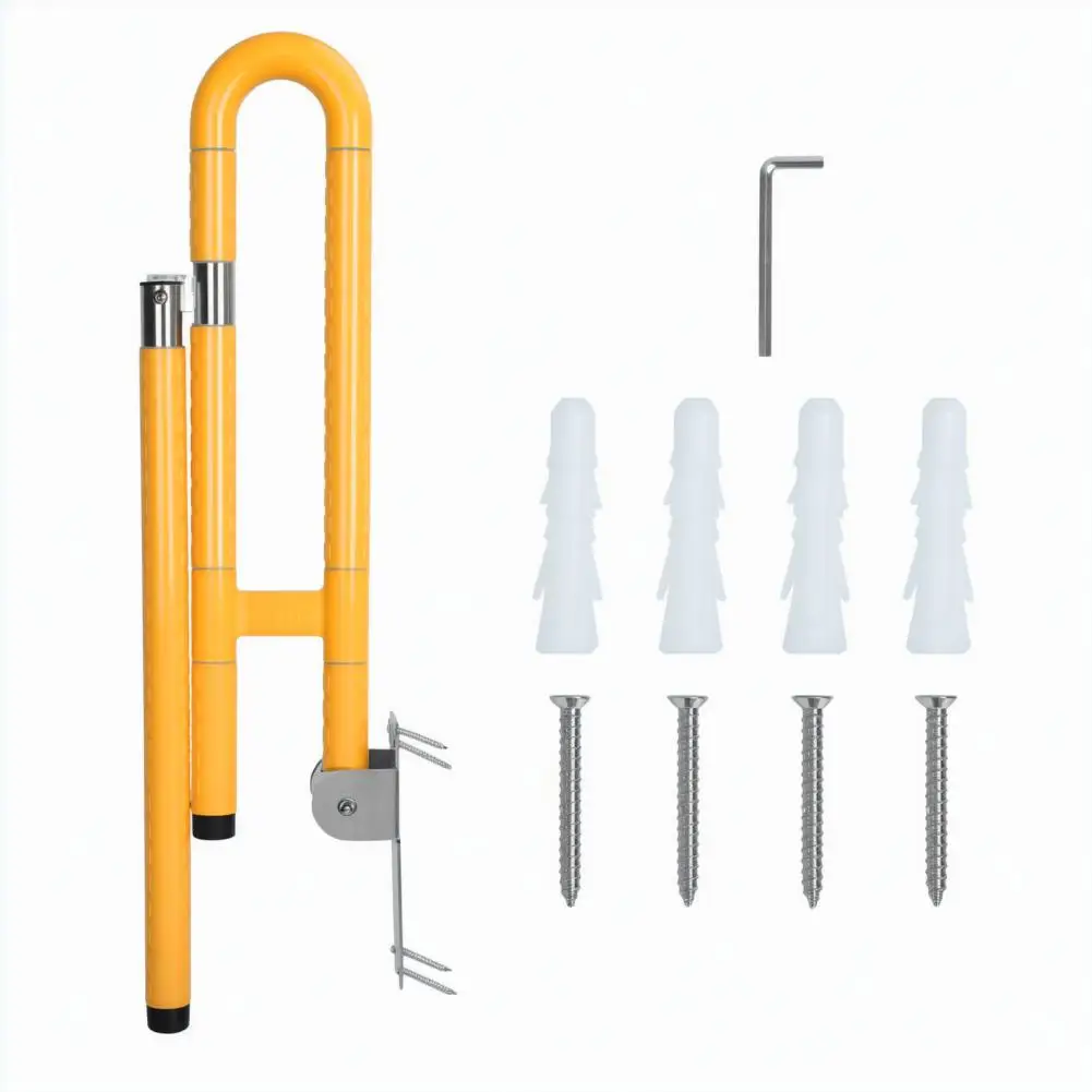 24.4 Inch Handicap Grab Bars, Foldable Toilet Grab, Foldable Toilet Grab Bar With Particle Texture, Flip-Up Safety Rail