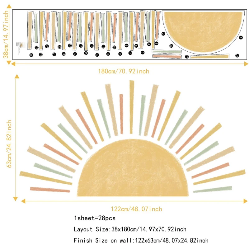 Boho Sun Wall Stickers 4