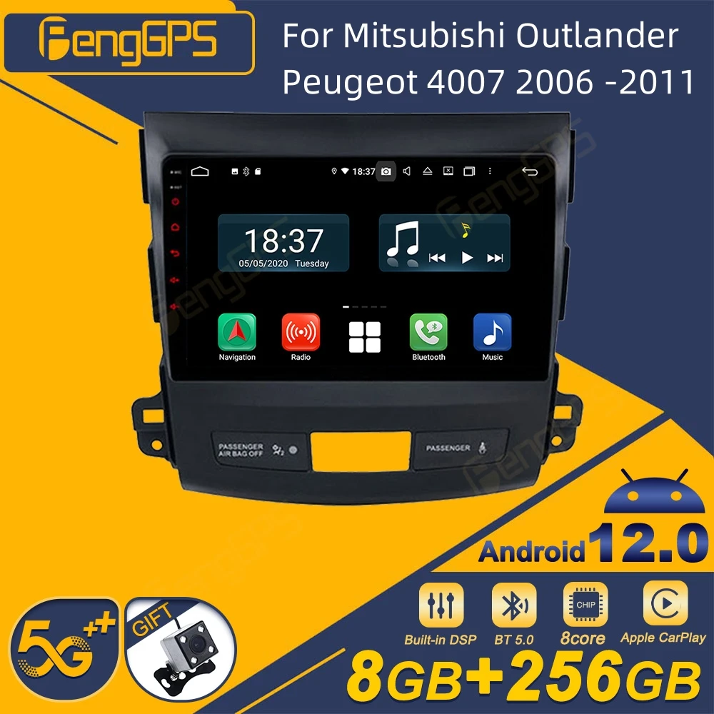 Per Mitsubishi Outlander Peugeot 4007 2006 -2011 Autoradio Android 2Din Ricevitore Stereo Autoradio Multimedia Lettore Dvd Gps Navi