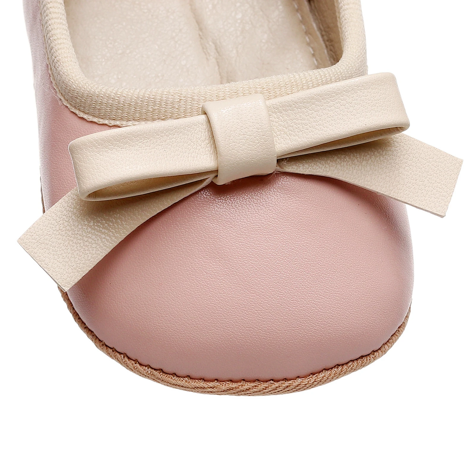 Pudcoco Baby Girl Premium PU Flats Infant Bow First Walker culla scarpe per feste, Festival, Baby Shower 0-18M - immagine 4