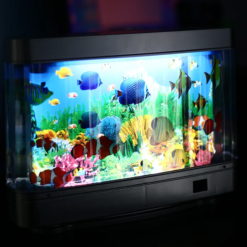 Mini Aquarium Usb Led Lampe Mduse, Veilleuse Ocean Led,aquarium