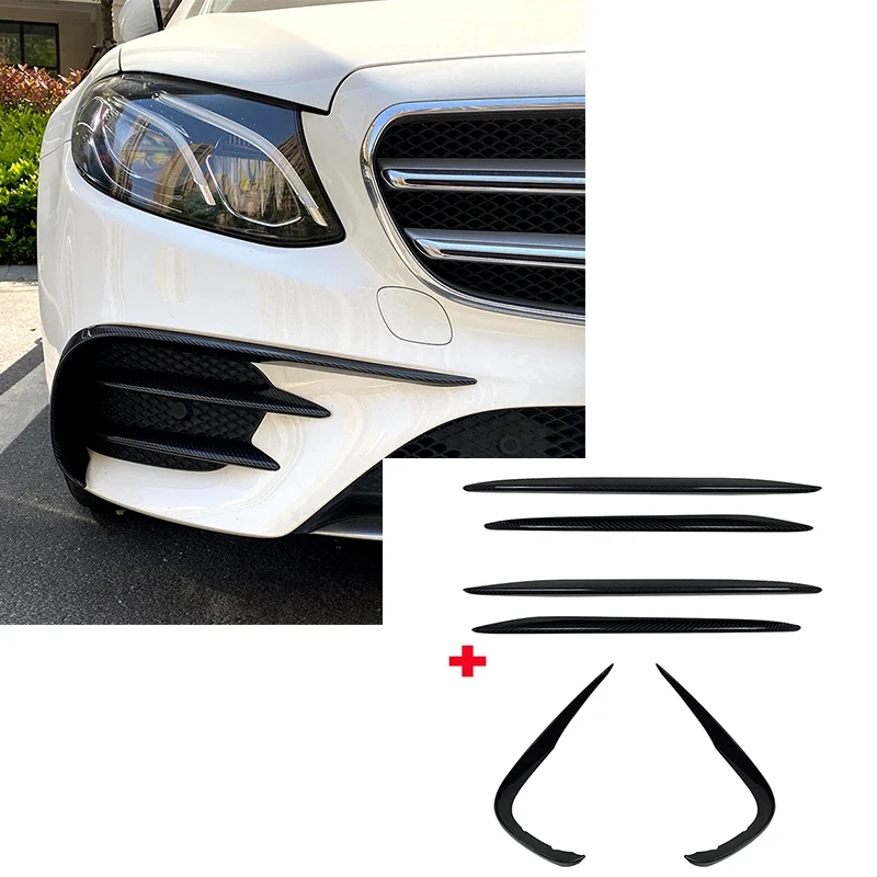 

Car Front Bumper Lip Splitter Spoiler Fog Light Trim Tuning For Mercedes Benz E-Class W213 2016-2020 E200 260 300 AMG Accessory