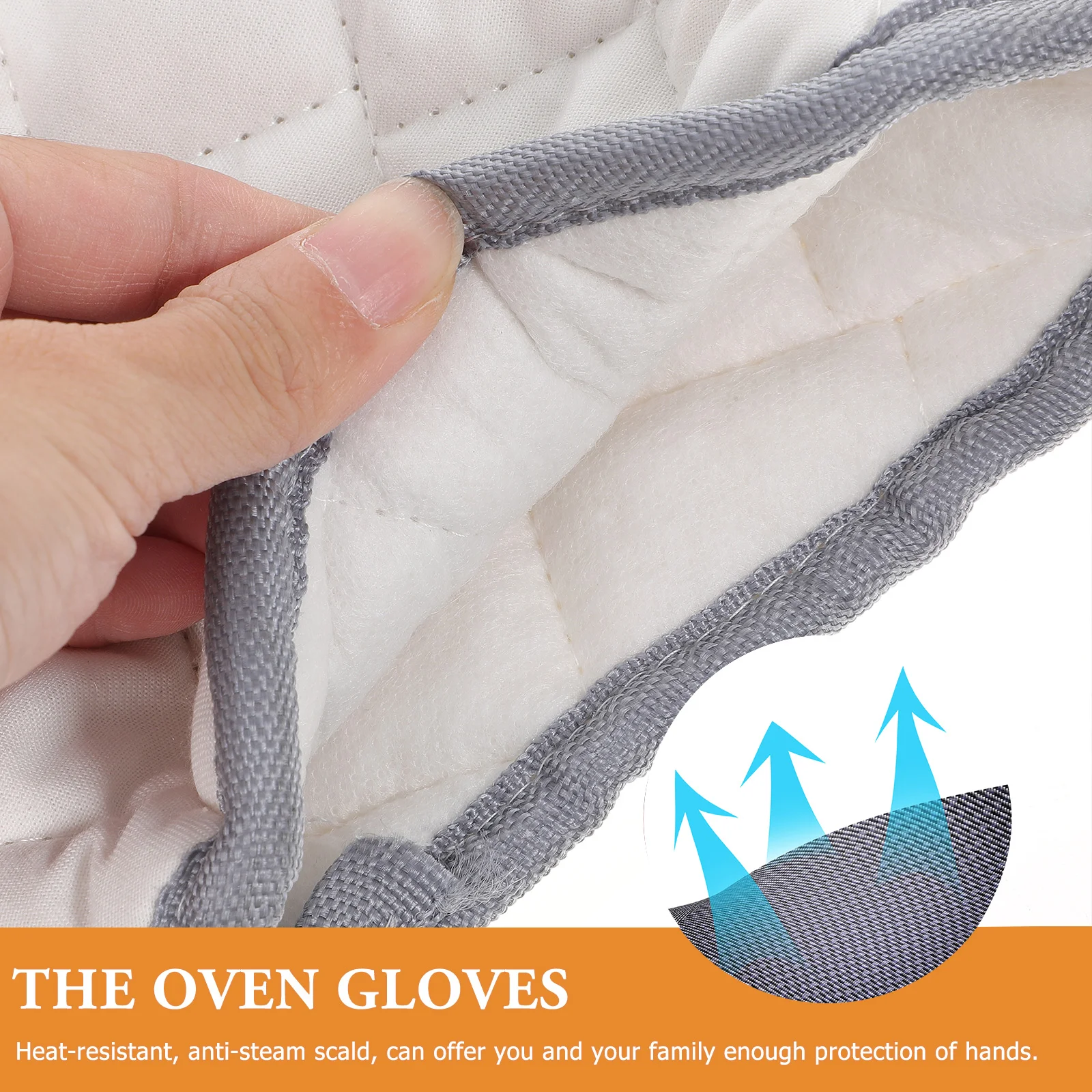 White Cotton Non Slip Heat Resistant Gloves Kitchen Oven Mitts Cooking Tools Restaurant Cotton Fabric Soft Safe Heat Proof