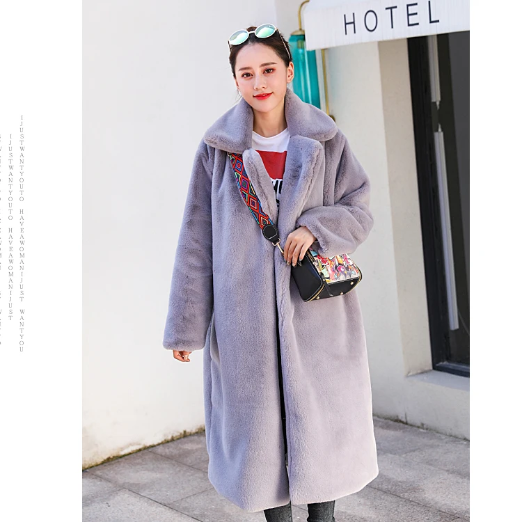 waterproof puffer coat 2021 New Women Winter Warm Faux Fur Coat Thick Women Long Coat Turn Down Collar Women Warm Coat With Belt Casaco Feminino womens parka