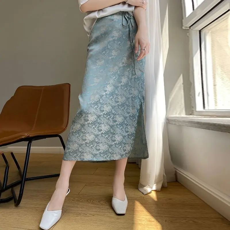 Fashion Women Print Skirts Lady Elegant Asymmetrical Ruffles Skirts Summer Beach Holiday  Bottoms