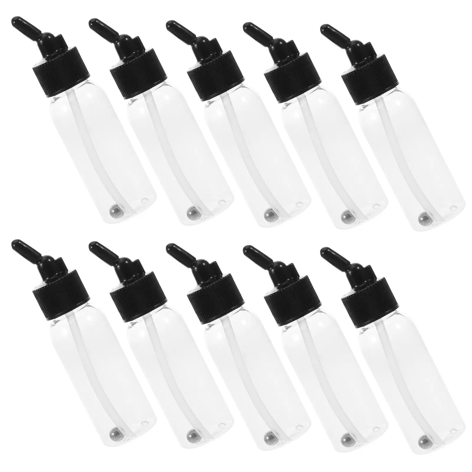 10Pcs 에어 브러시 페인팅 병 30Ml 재사용 가능한 플라스틱 안료 용기 부드럽고 연속적인 페인트 흐름을 위한 누출 방지 밀봉 컵