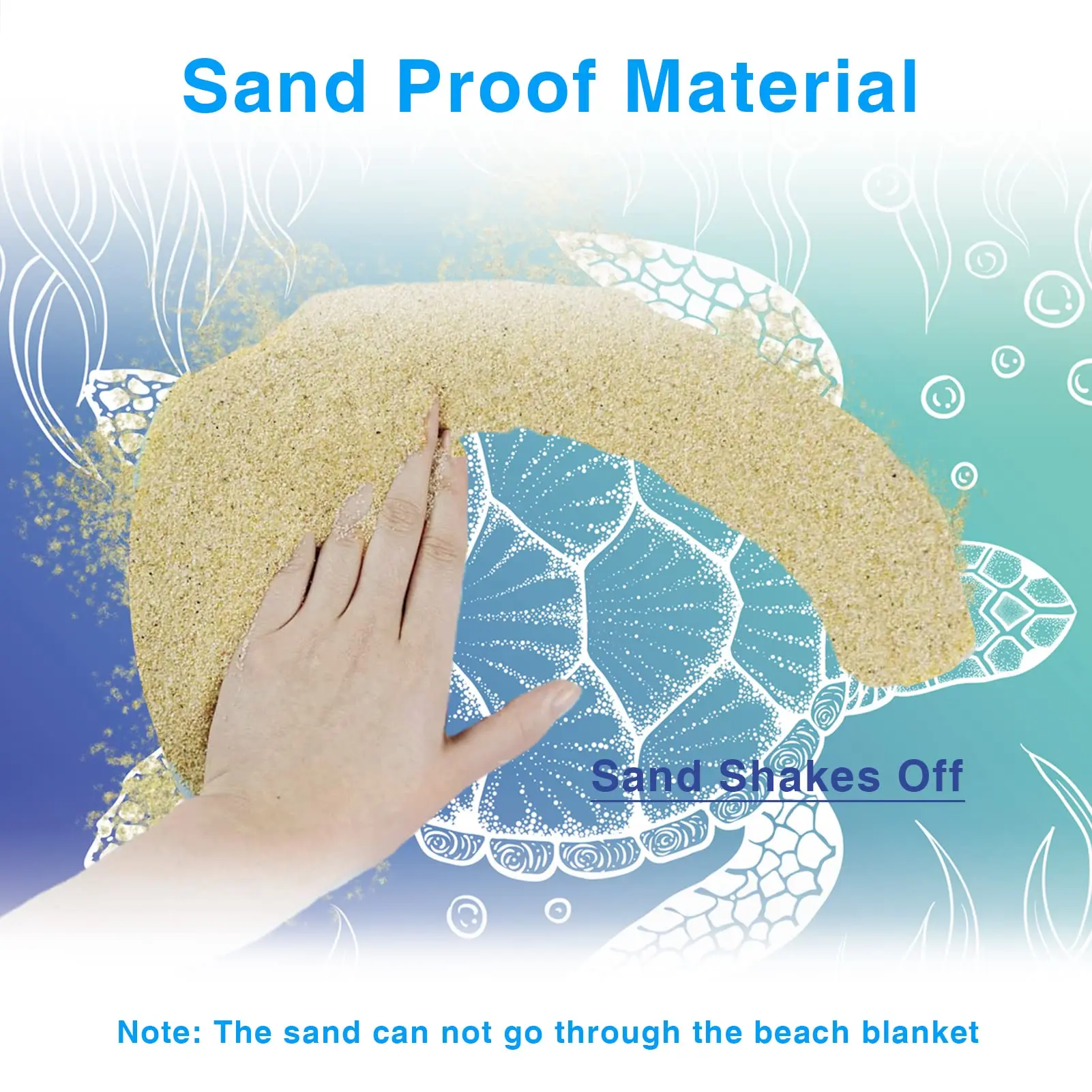 Beach Blanket Super Large 79 x 83 Inch Sandproof Waterproof Soft Comfortable Material Light Weight Portable for Beach Outdoor - Image 3