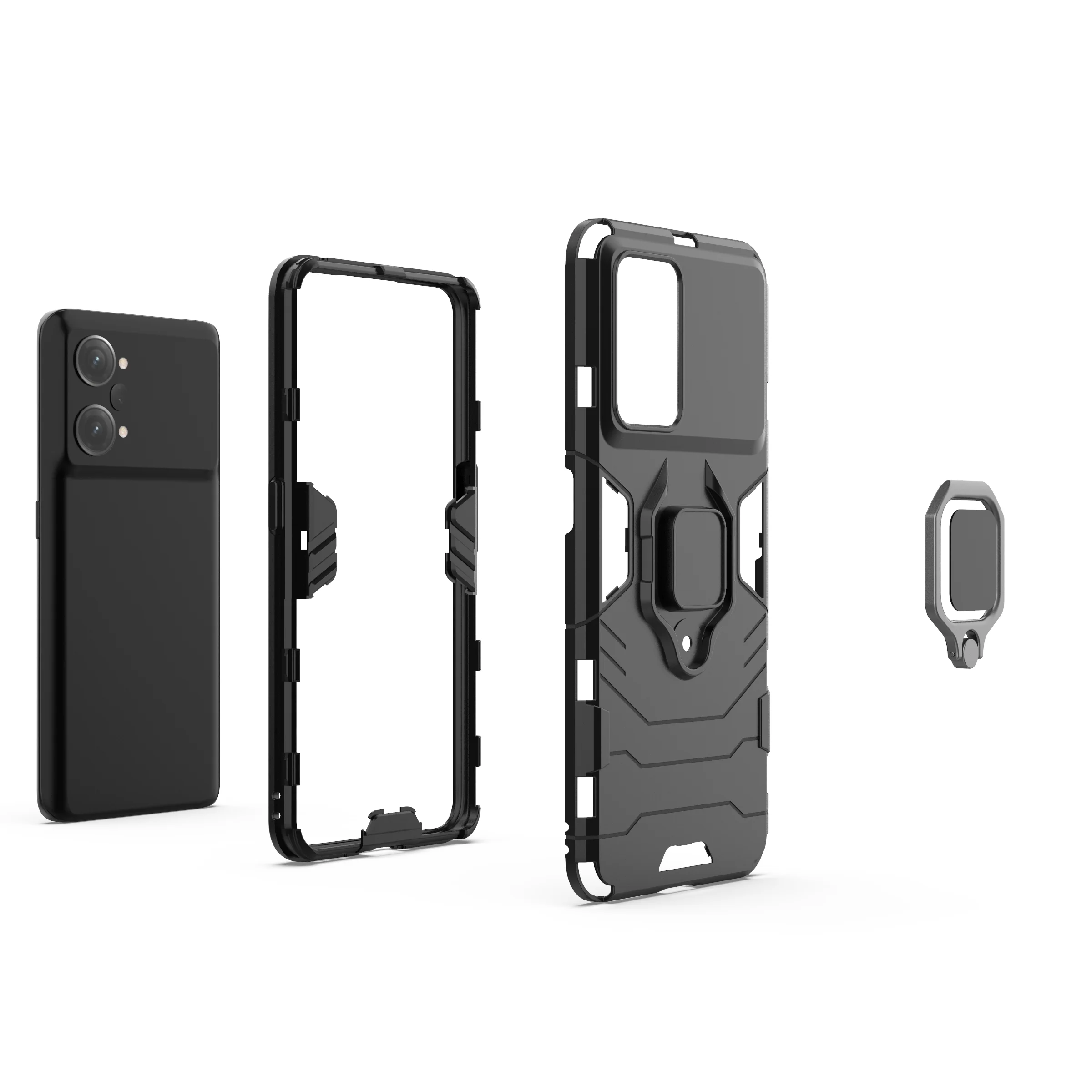 Durable Shockproof Armor Case with Car Ring Magnetic Back