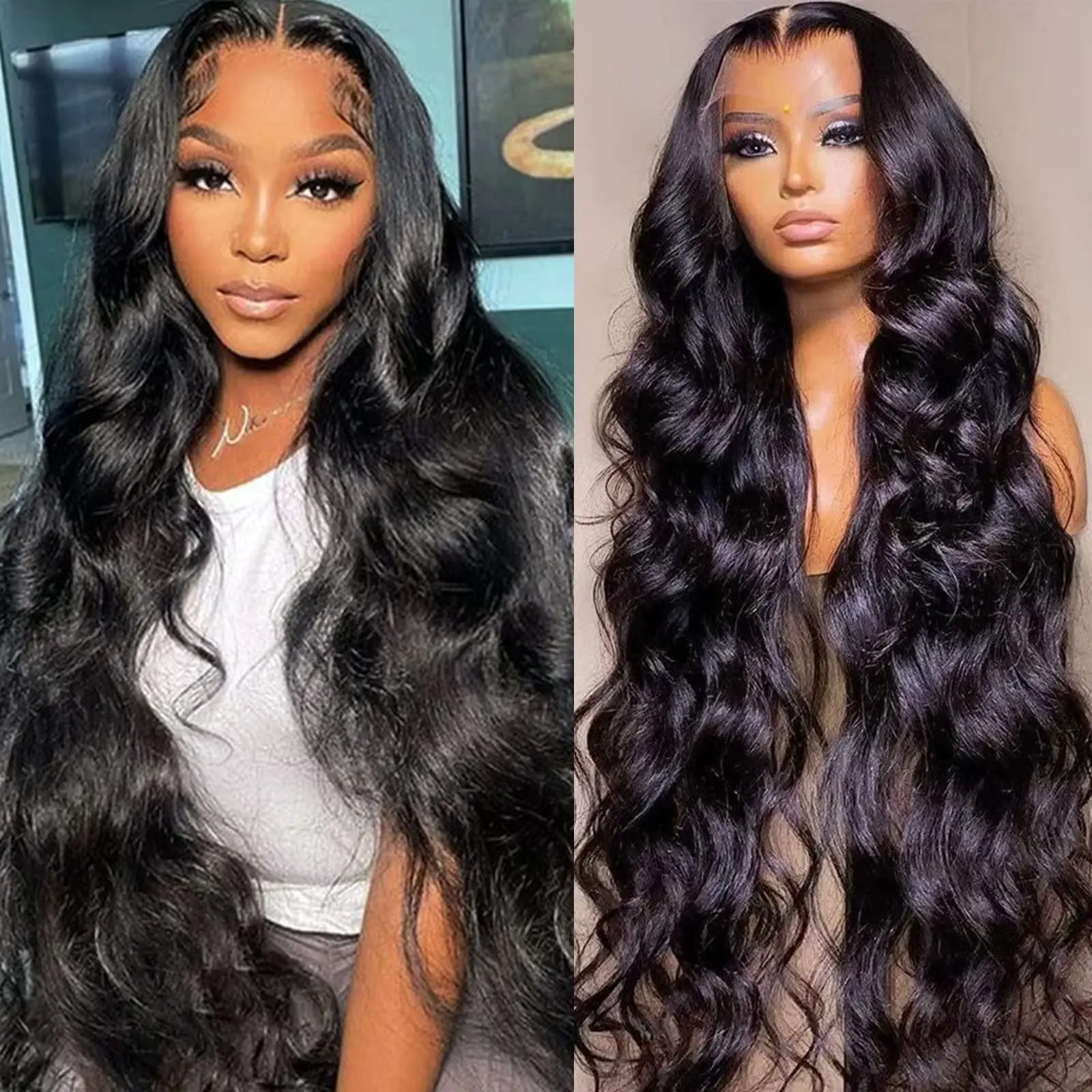 

40 inch Body Wave Lace Front Wigs Human Hair 13x6 HD Lace Frontal Wig with Baby Hair Brazilian Virgin Wigs Glueless 180% Density