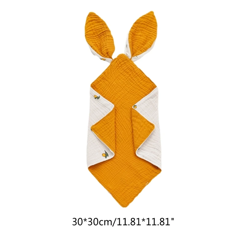 Manta seguridad para bebé, toalla relajante para recién nacido, sonajero, Baberos para dentición conejo, pañuelo para y
