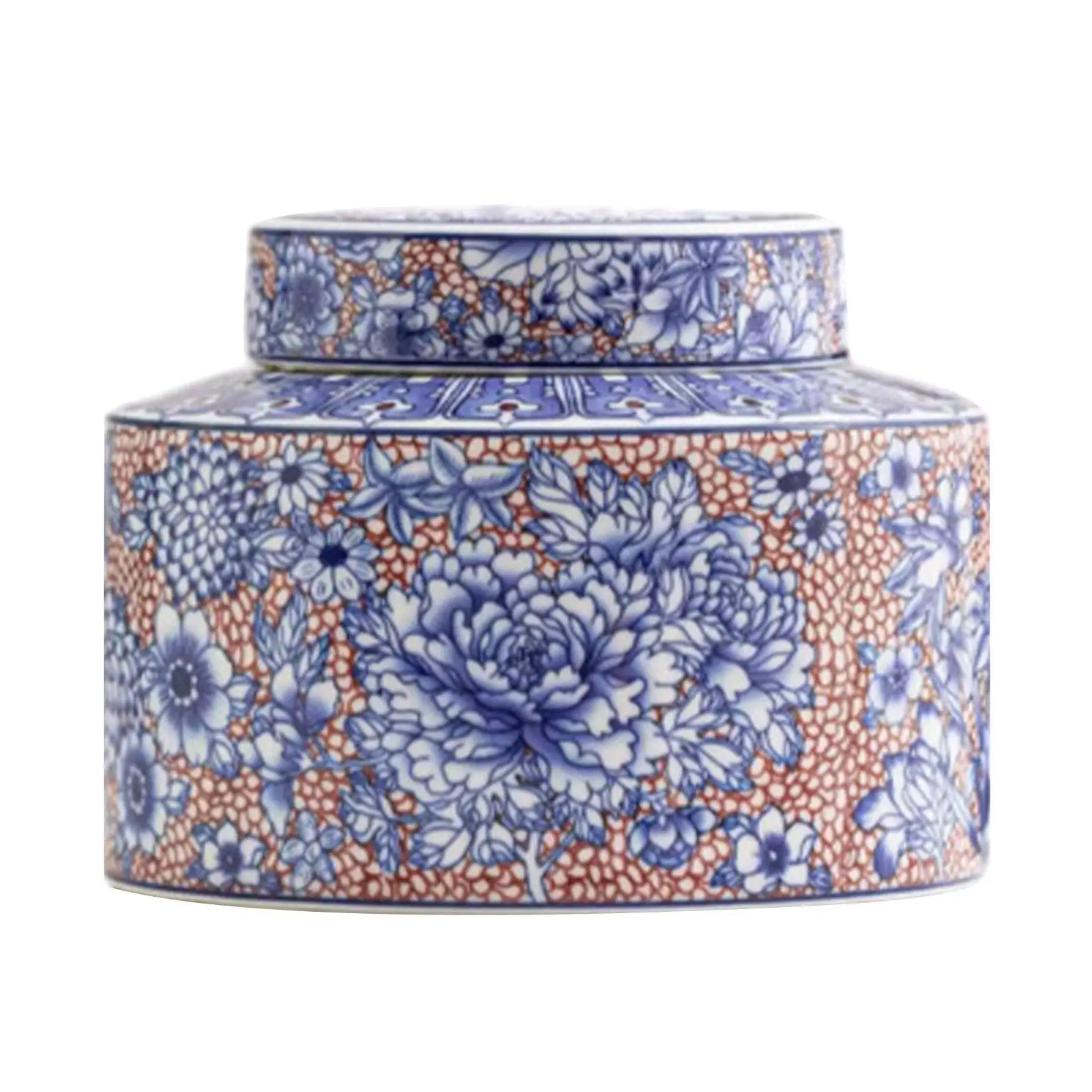 Porcelain Tea Canister Tea Container Table Collection Chinese Floral Patterns