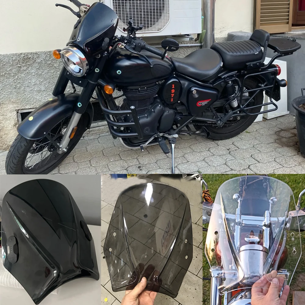 Parabrezza Per Royal Enfield Bullet, Meteor, Classic 350/500 - Trasparente, Anti-Vento E Decorativo - Foto 10