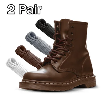 2Pair Round Cotton Shoelaces Stretchy Anti-Fade Heavy Duty Strong Tear Resistant Replacement Laces Multicolor Fashion Accessorie