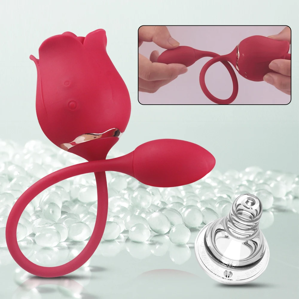 Succhiare il vibratore del clitoride della rosa per le donne Stimolatore del clitoride del ventosa del capezzolo Amore vibrante E_voghion.com