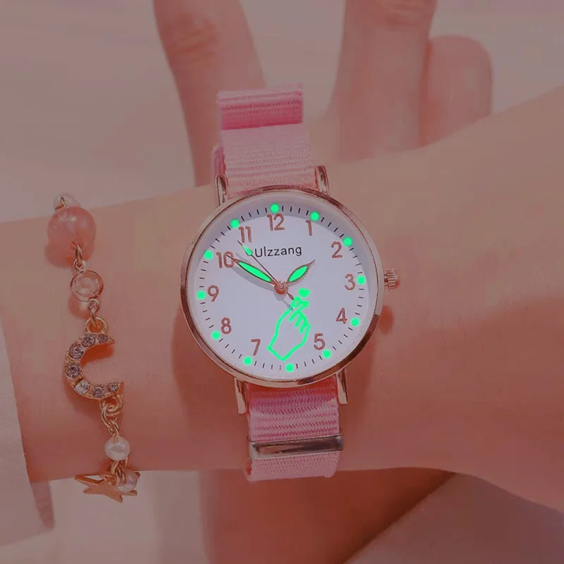 

Fashion Round Quartz Luminous Dial Casual Wrist Watches Leather Strap Fashionable Clock Waterproof Wristwatch for Women
