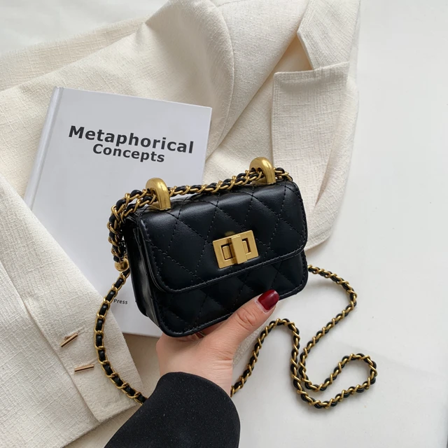 Women's Bag Leather Small Handbags For Women Cute Mini Crossbody Bag Metal  Chain Messenger Purse 2022 Young Girl Fashion Bags - Shoulder Bags -  AliExpress