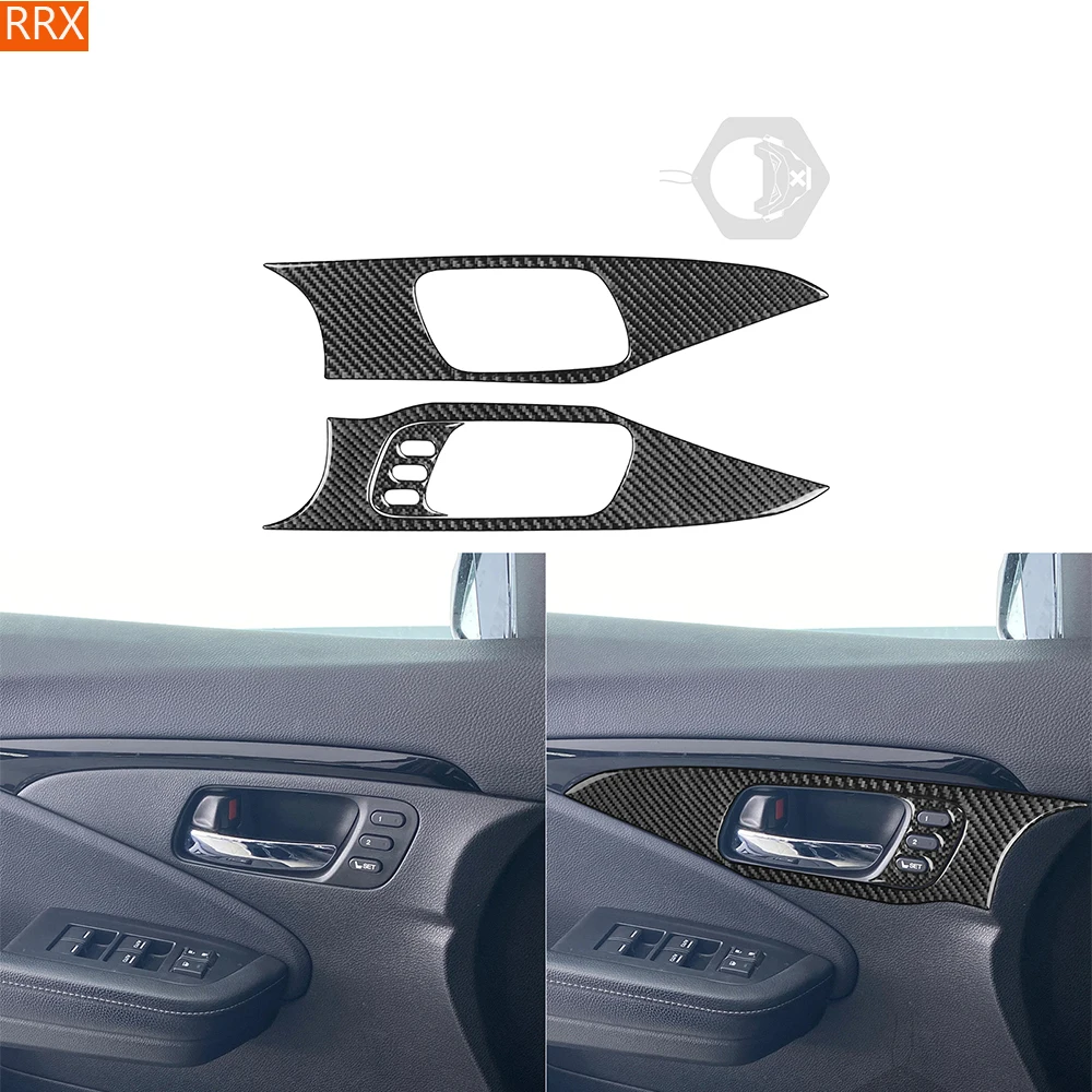 

For Honda Ridgeline 2017 2018 2019 2020 Front Door Handles Door Bowl Set Real Carbon Fiber Stickers Car Interior Accessories