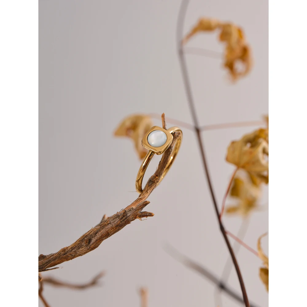 Yhpup Jewelry 18K Gold PVD Plated Waterproof Ring