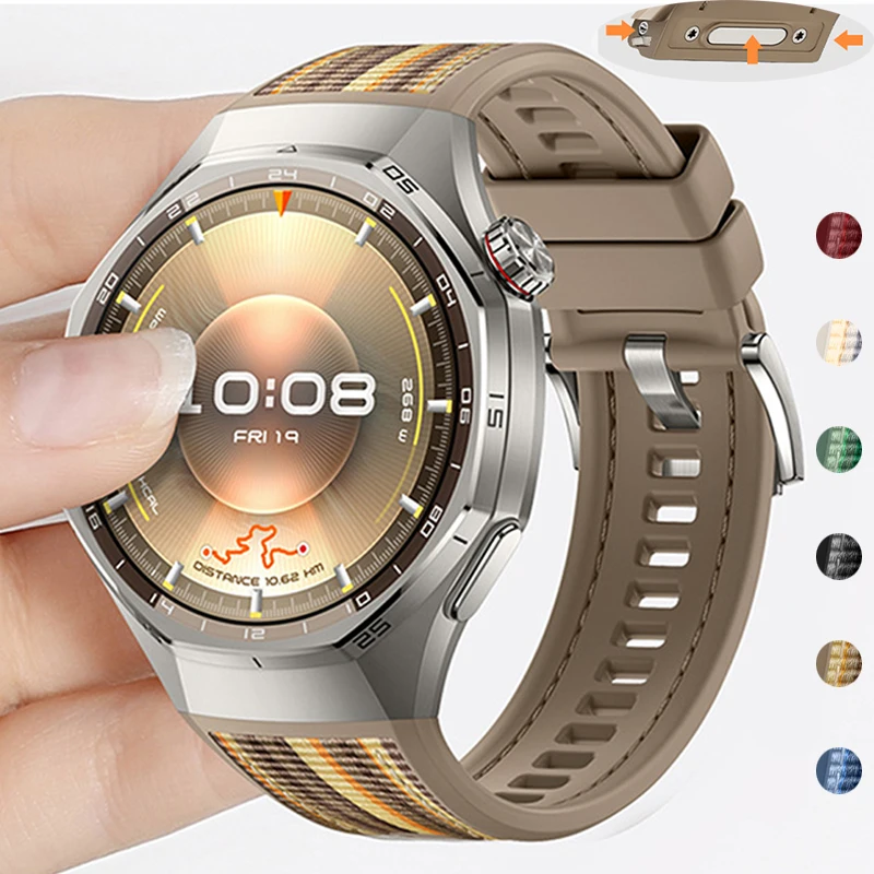 Silicone Nylon Composite Sports Strap Bracelet Wristband