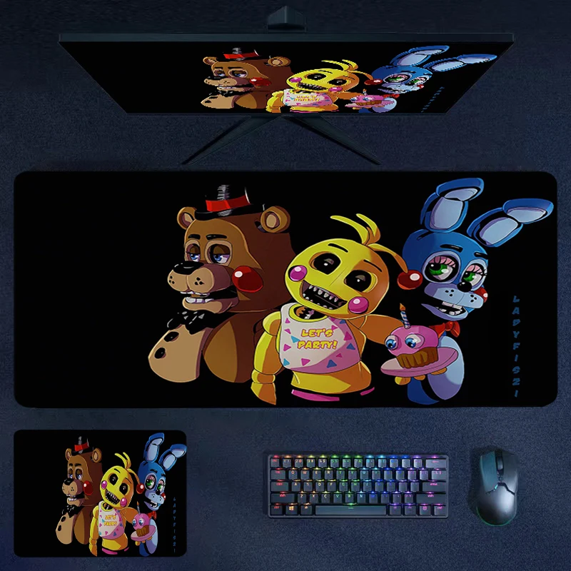 

Horror Pattern Mouse Pad Fnaf Computer Desk Mat Mouse Mats Gamer Keyboard Mat Stitched Edge Mousepad Cabinet Pc Gaming Accessoy