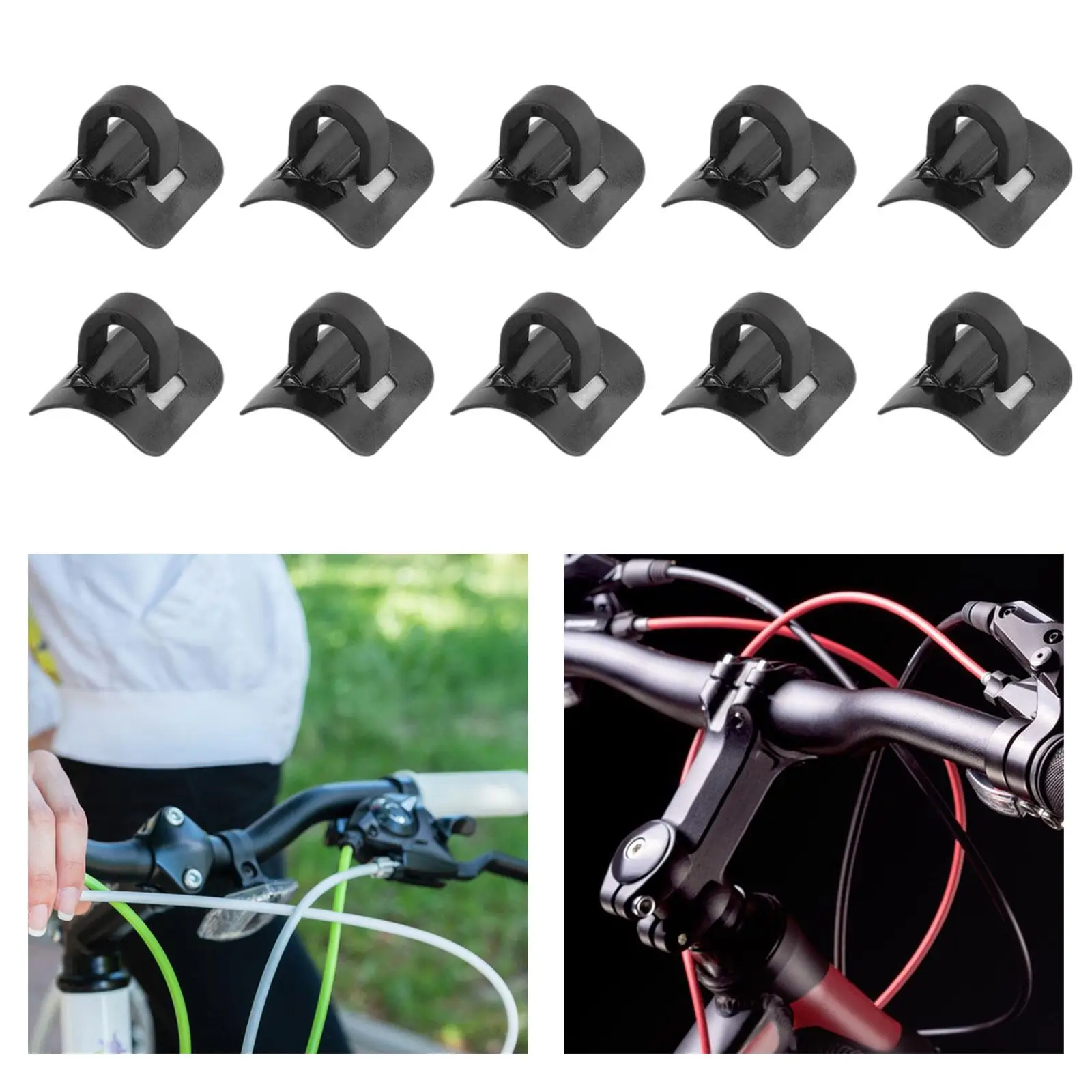 10 clips para cables de bicicleta, guías de manguera de freno de horquilla de bicicleta, en forma de C, hebilla de carcasa de freno de bicicleta para bicicletas plegables de montaña