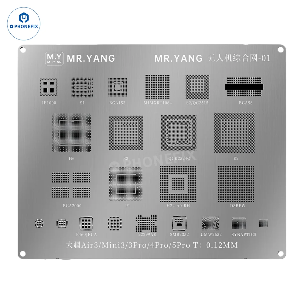 M.Y BGA 리볼링 스텐실 플랜팅 틴 플랫폼 (dji 드론 IC 칩 에어 3/미니 3/3 프로/4 프로/5 프로/BGA153/BGA96 CPU 템플릿용)